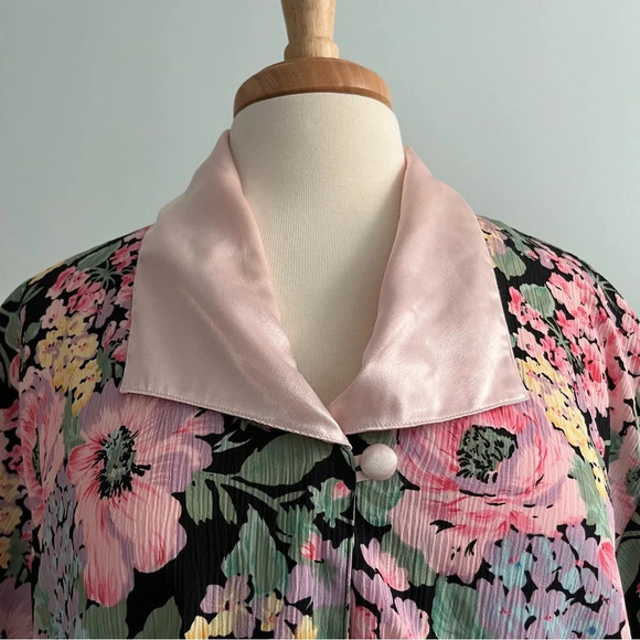 Vintage Victoria’s Secret  Gold Label Floral Pink Sleep Shirt/Gown Size M/L - Picture 5 of 11